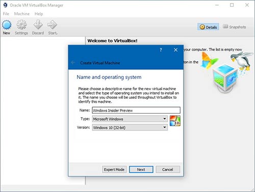 تحميل برنامج VirtualBox 32 bit 64 ويندوز 10 8 7 نظام وهمي